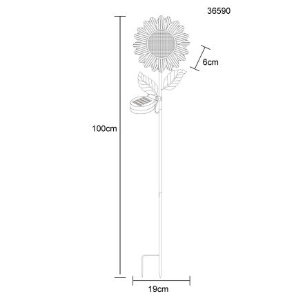 Globo - LED solárne svietidlo 200xLED/3V IP44 600 mAh kvet