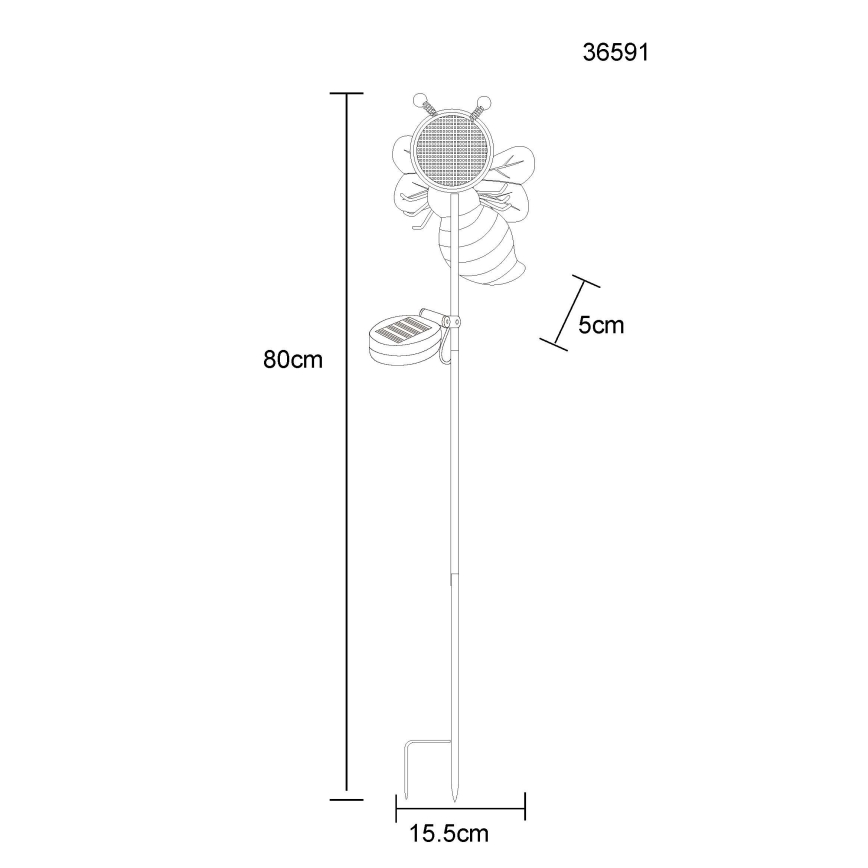 Globo - LED solárne svietidlo 200xLED/3V IP44 600 mAh včela