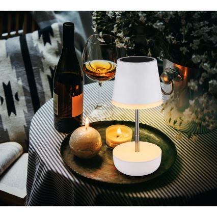 Globo - LED Solárna lampa 10xLED/0,06W/3V IP44 800 mAh biela