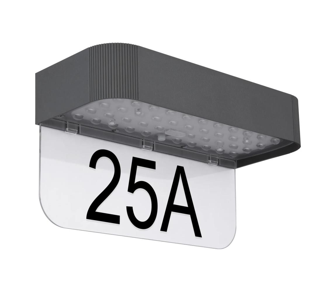 Globo 36790 - LED solárne domové číslo LED/6W/3,7V IP54 36790