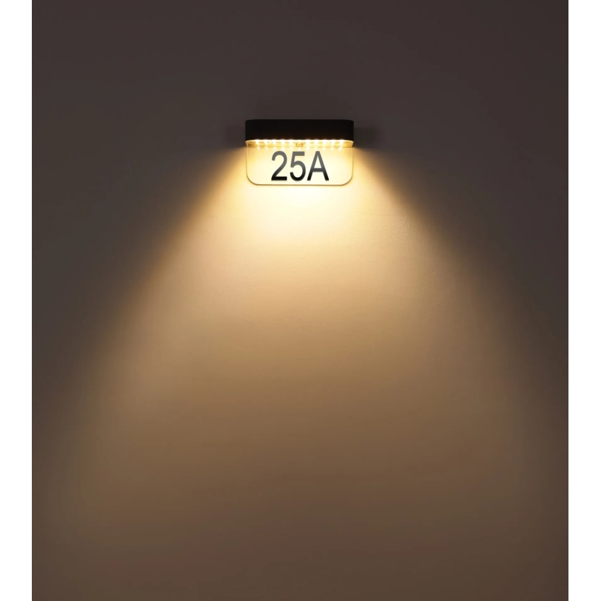 Globo - Solárne LED domové číslo LED/6W/3,7V IP54 1800 mAh