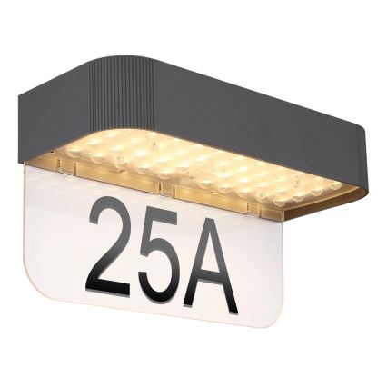 Globo - Solárne LED domové číslo LED/6W/3,7V IP54 1800 mAh