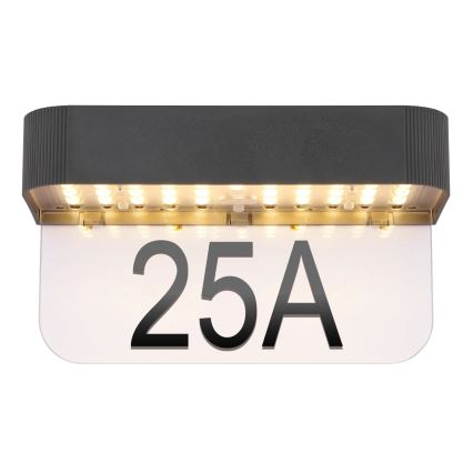 Globo - Solárne LED domové číslo LED/6W/3,7V IP54 1800 mAh