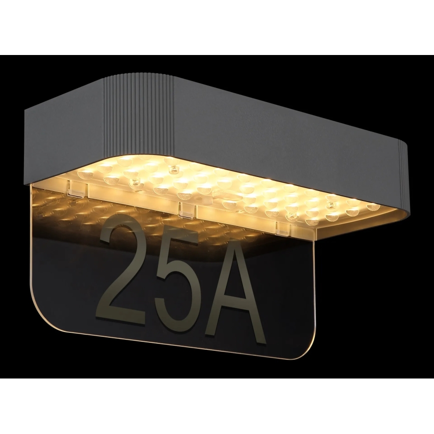 Globo - Solárne LED domové číslo LED/6W/3,7V IP54 1800 mAh