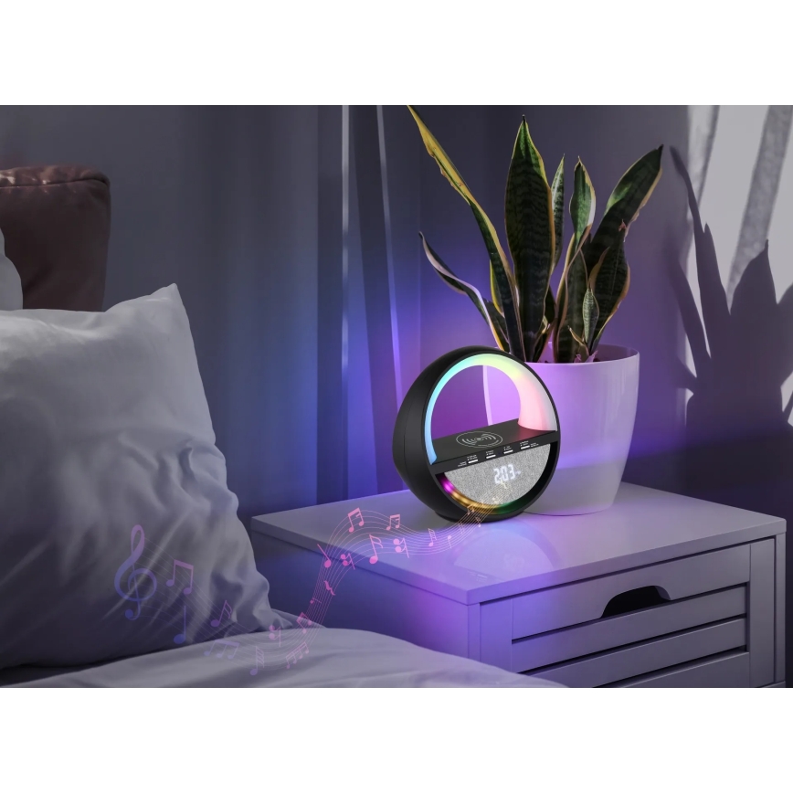 Globo - LED RGBW dotyková nabíjacia stolná lampa s reproduktorom a bezdrôtovým nabíjaním QI LED/3,5W/5V 1800 mAh