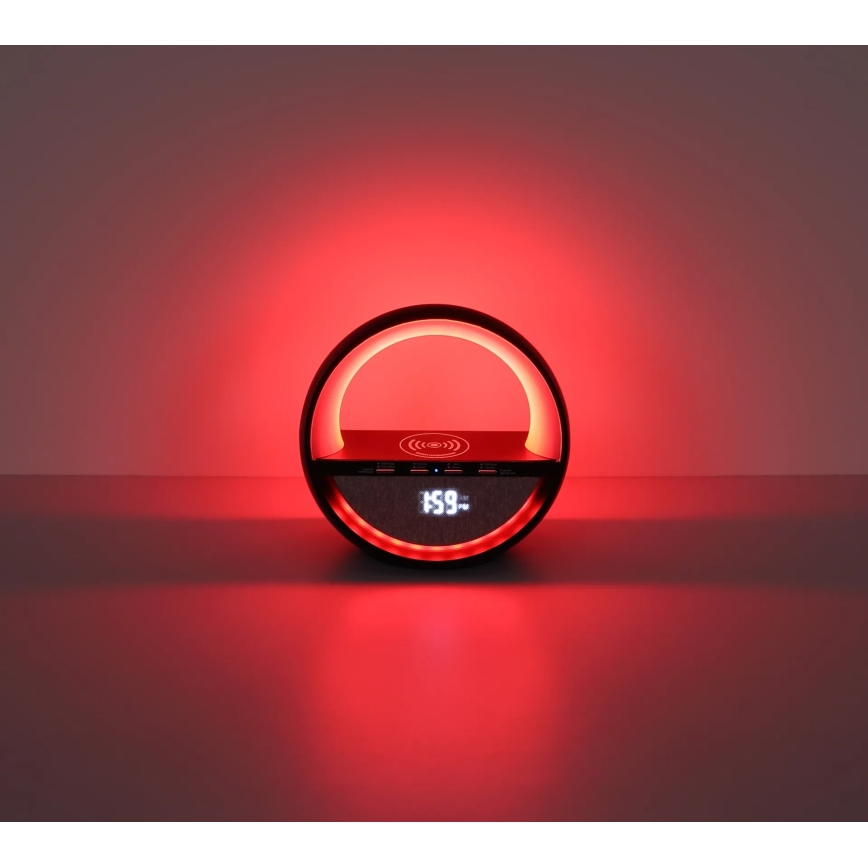Globo - LED RGBW dotyková nabíjacia stolná lampa s reproduktorom a bezdrôtovým nabíjaním QI LED/3,5W/5V 1800 mAh