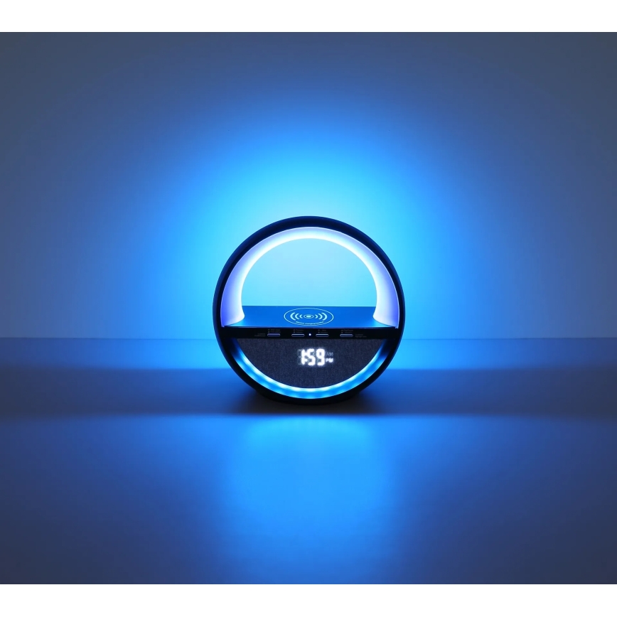 Globo - LED RGBW dotyková nabíjacia stolná lampa s reproduktorom a bezdrôtovým nabíjaním QI LED/3,5W/5V 1800 mAh