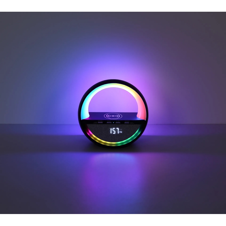 Globo - LED RGBW dotyková nabíjacia stolná lampa s reproduktorom a bezdrôtovým nabíjaním QI LED/3,5W/5V 1800 mAh