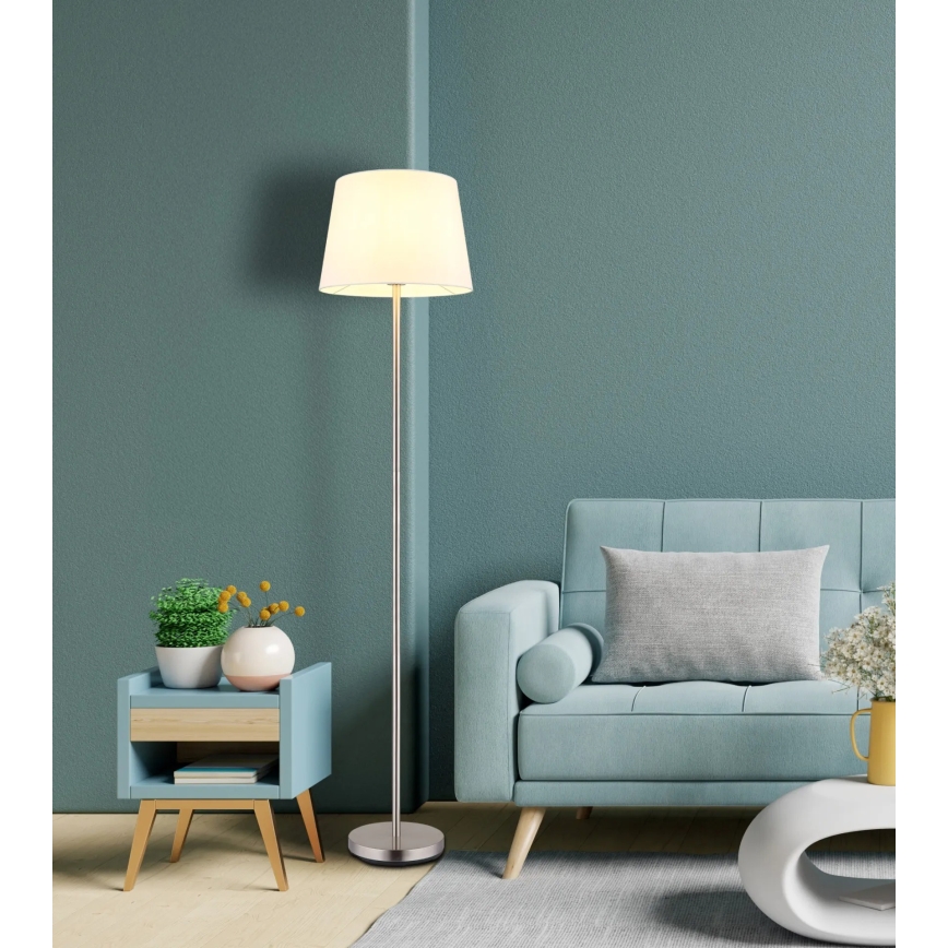 Globo - Stojacia lampa 1xE27/40W/230V biela/matný chróm