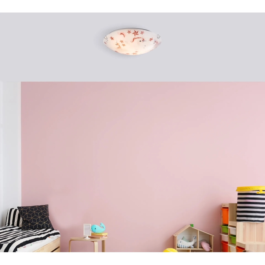 Globo - Detské stropné svietidlo 2xE27ILLU/60W/230V pr. 40 cm jednorožec