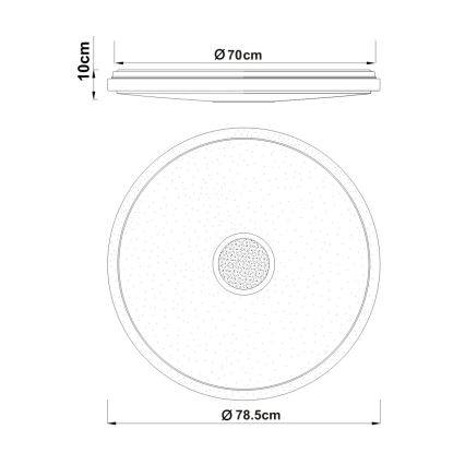 Globo - LED stmievateľné stropné svietidlo LED/80W/230V 2700-6500K pr. 78,5 cm + diaľkové ovládanie
