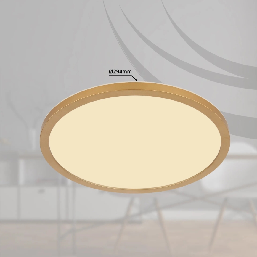 Globo - LED Stmievateľné kúpeľňové stropné svietidlo LED/18W/230V 3000K IP44 pr. 29,4 cm mosadz