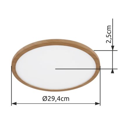 Globo - LED Stmievateľné kúpeľňové stropné svietidlo LED/18W/230V pr. 29,4 cm IP44 hnedá