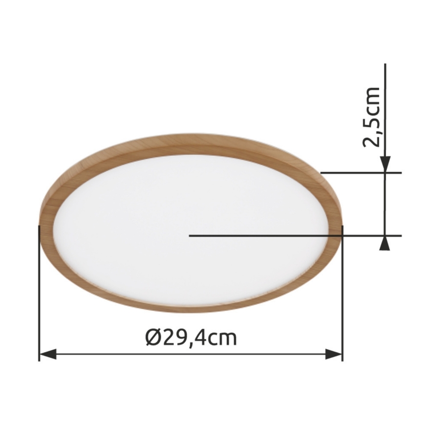 Globo - LED Stmievateľné kúpeľňové stropné svietidlo LED/18W/230V pr. 29,4 cm IP44 hnedá