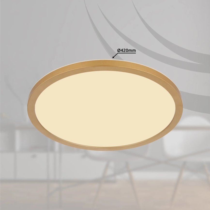 Globo - LED Stmievateľné kúpeľňové stropné svietidlo LED/24W/230V 3000K IP44 pr. 42 cm mosadz