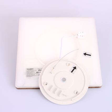 Globo - LED Stmievateľné kúpeľňové stropné svietidlo LED/18W/230V 29,4x29,4 cm IP44 hnedá