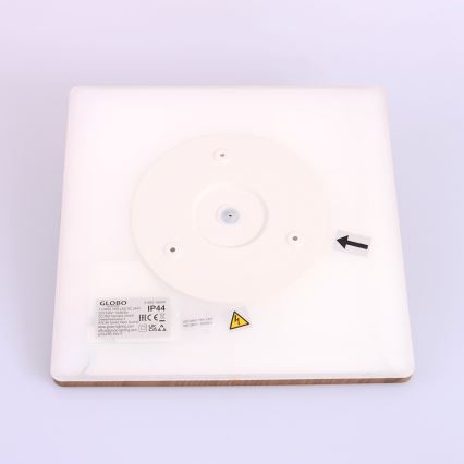 Globo - LED Stmievateľné kúpeľňové stropné svietidlo LED/18W/230V 29,4x29,4 cm IP44 hnedá