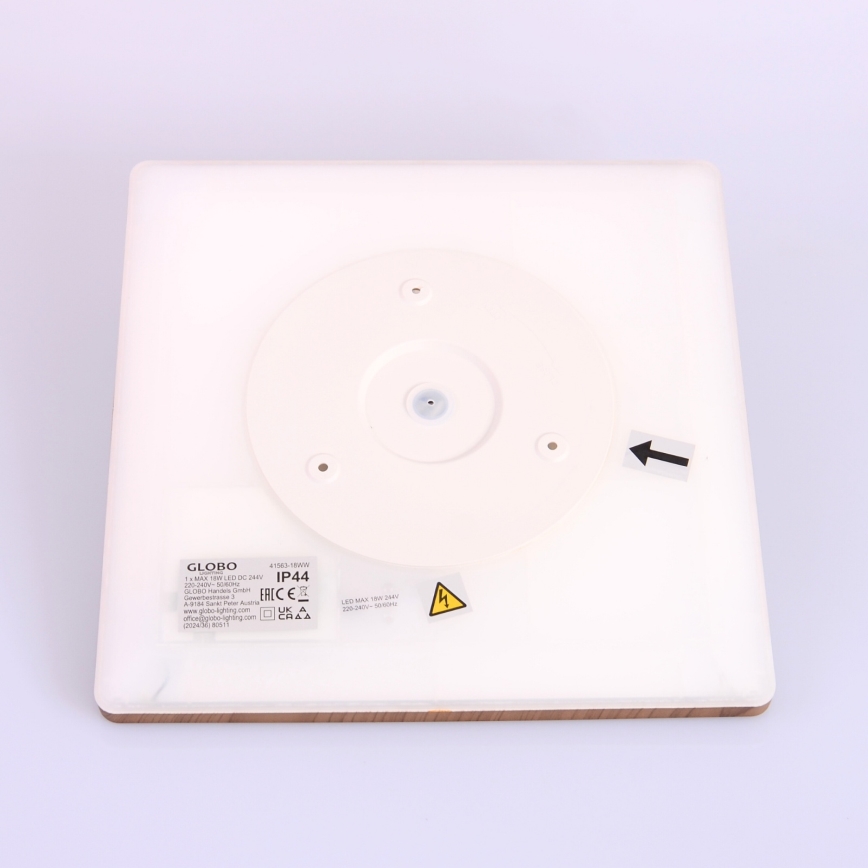 Globo - LED Stmievateľné kúpeľňové stropné svietidlo LED/18W/230V 29,4x29,4 cm IP44 hnedá