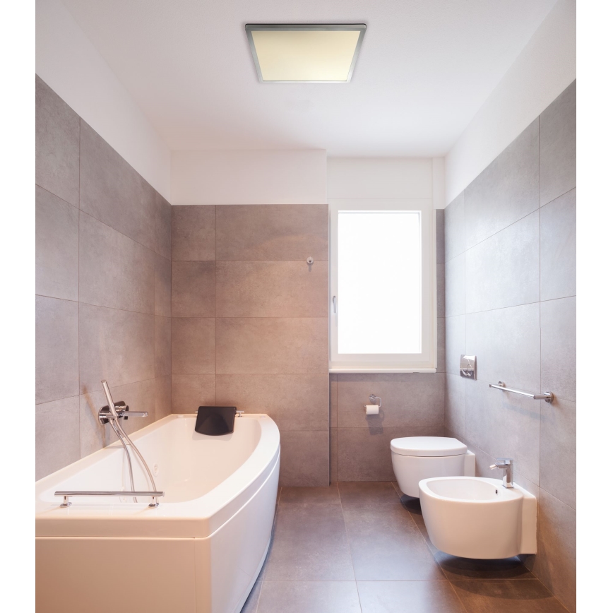 Globo - LED Stmievateľné kúpeľňové stropné svietidlo LED/24W/230V 42x42 cm IP44 matný chróm
