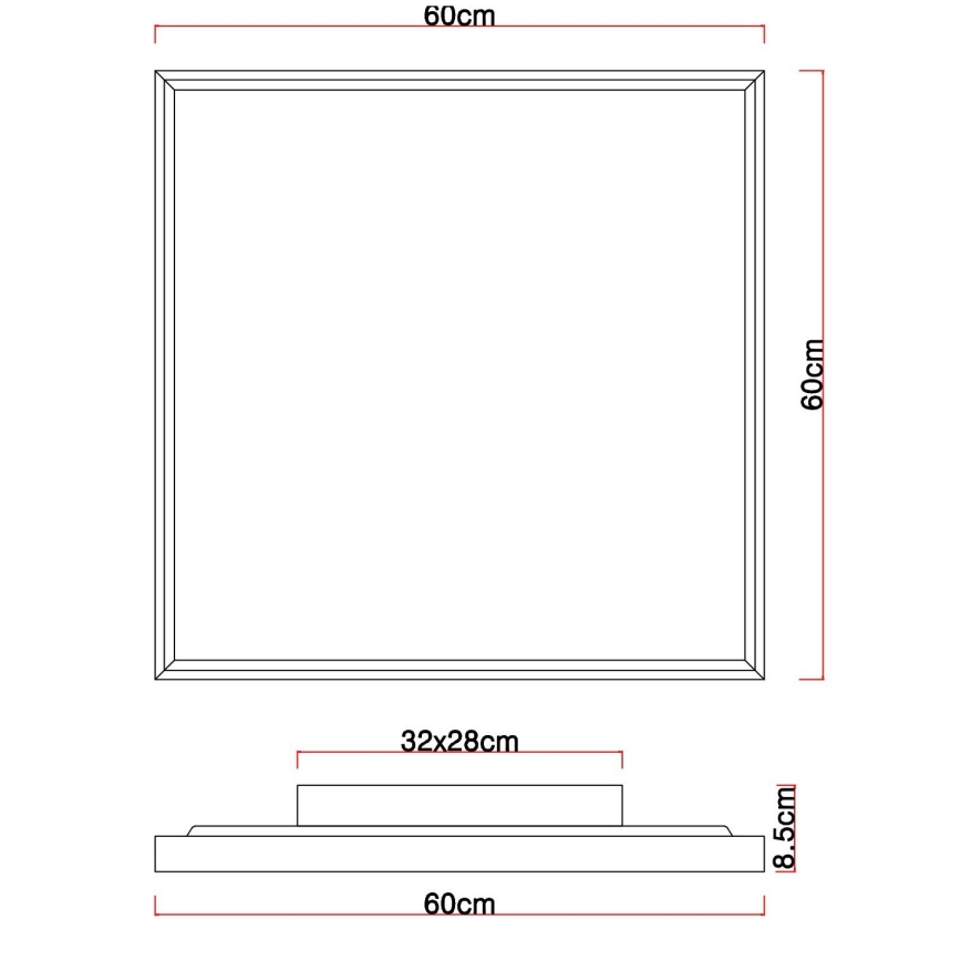 Globo - LED Stropné svietidlo LED/36W/230V 2700/4500/6500K 60x60 cm