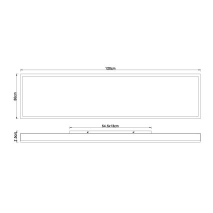 Globo - LED stmievateľné stropné svietidlo LED/36W/230V 2700-6500K 30x120 cm + diaľkové ovládanie