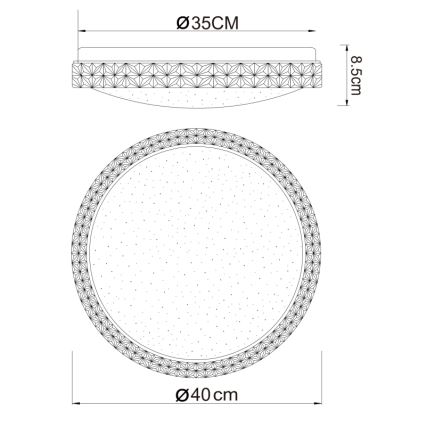 Globo - LED Stropné svietidlo LED/22W/230V 2700/4200/6500K pr. 40 cm