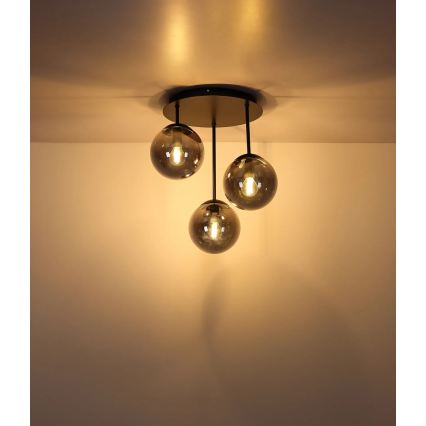 Globo - Prisadený luster 3xE14/25W/230V čierny