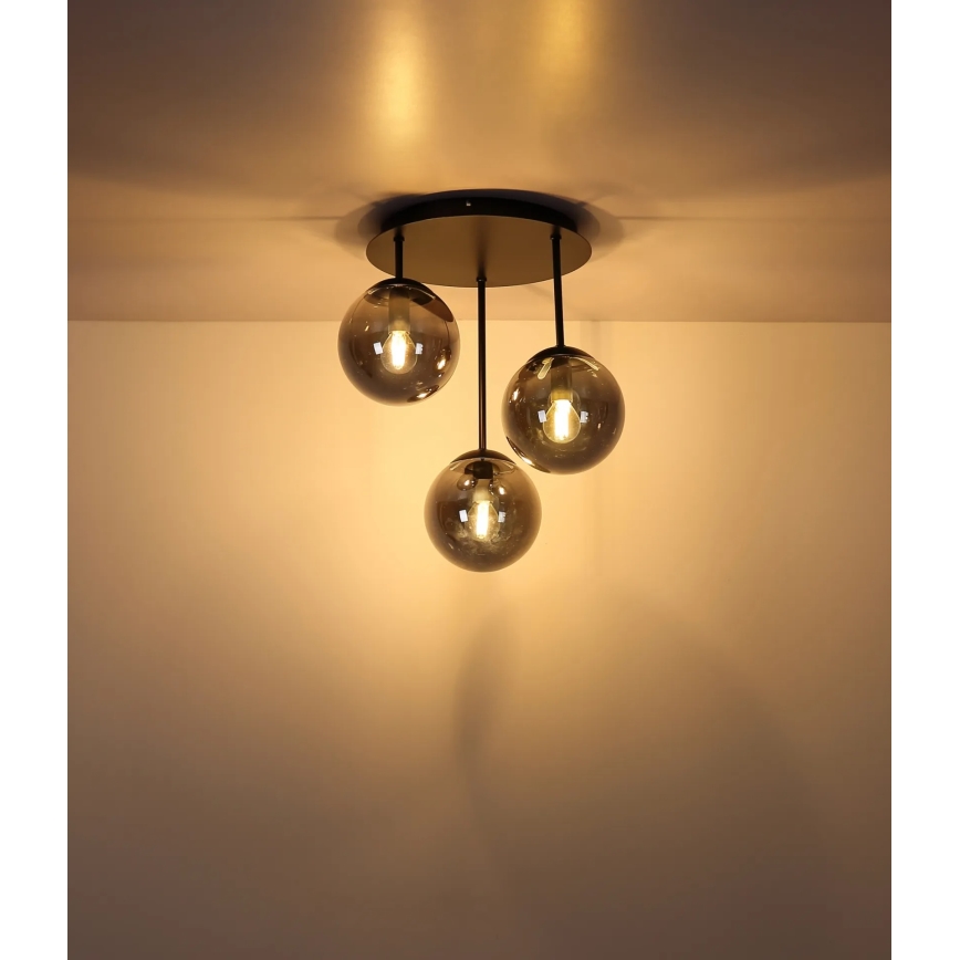 Globo - Prisadený luster 3xE14/25W/230V čierny