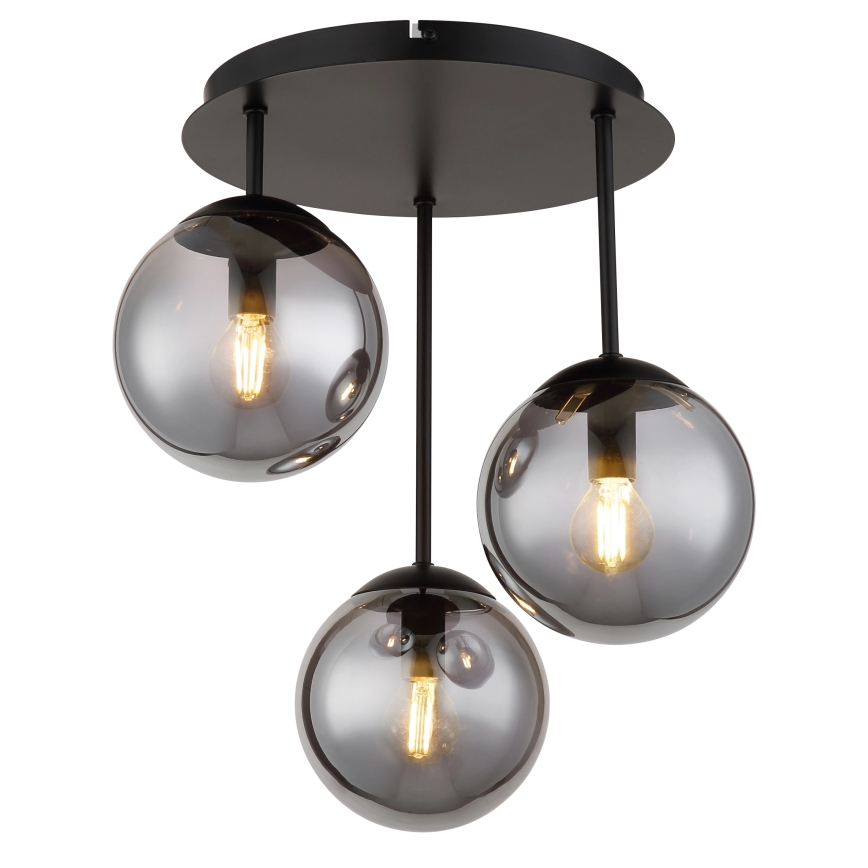 Globo - Prisadený luster 3xE14/25W/230V čierny