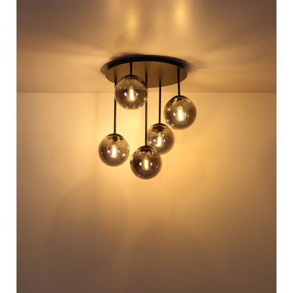 Globo - Prisadený luster 5xE14/25W/230V čierny