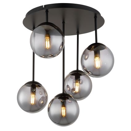 Globo - Prisadený luster 5xE14/25W/230V čierny