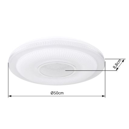 Globo - LED Stmievateľné stropné svietidlo LED/30W/230V 3000-6500K pr. 50 cm biela Wi-Fi Tuya + diaľkové ovládanie