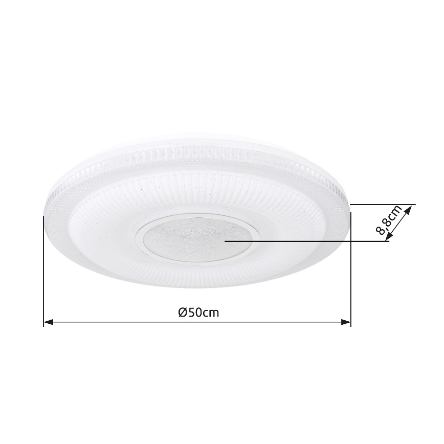 Globo - LED Stmievateľné stropné svietidlo LED/30W/230V 3000-6500K pr. 50 cm biela Wi-Fi Tuya + diaľkové ovládanie