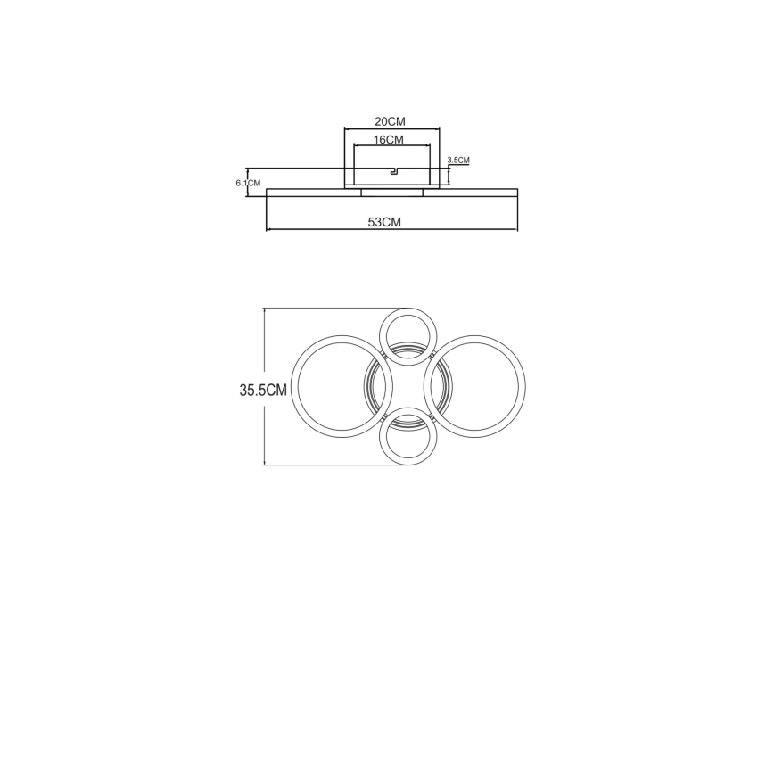 Globo - LED Stropné svietidlo LED/40W/230V 2700/4500/6500K pr. 35,5x53 cm mosadz