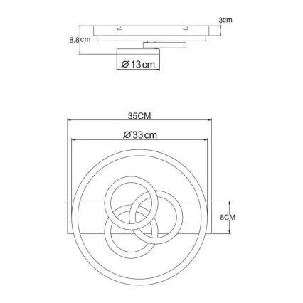 Globo - LED stmievateľné stropné svietidlo LED/40W/230V 2700-6500K priemer 35x33 cm béžová + diaľkové ovládanie