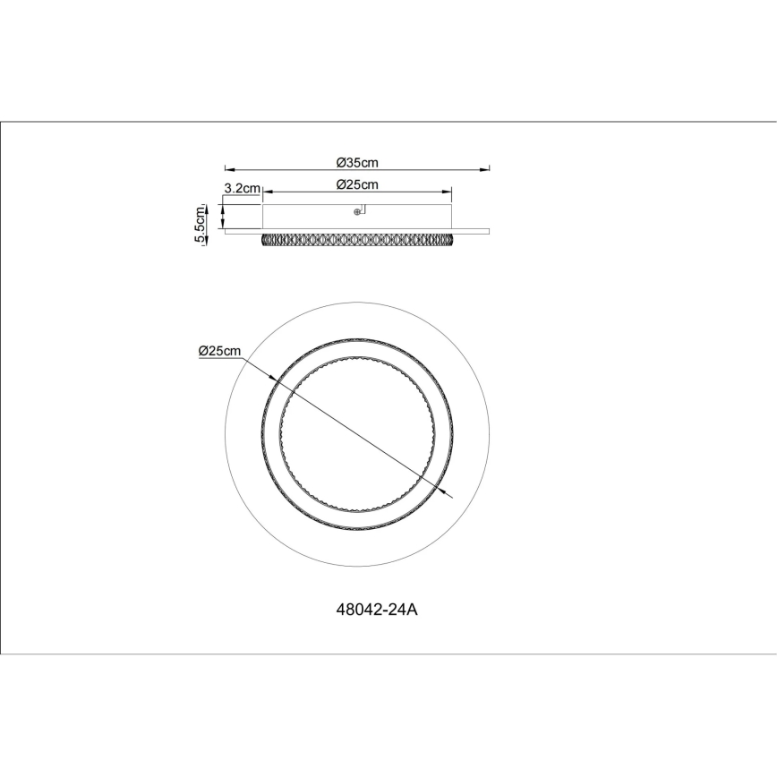 Globo - LED stropné svietidlo LED/24W/230V 3000/4000/6500K pr. 35 cm antracit