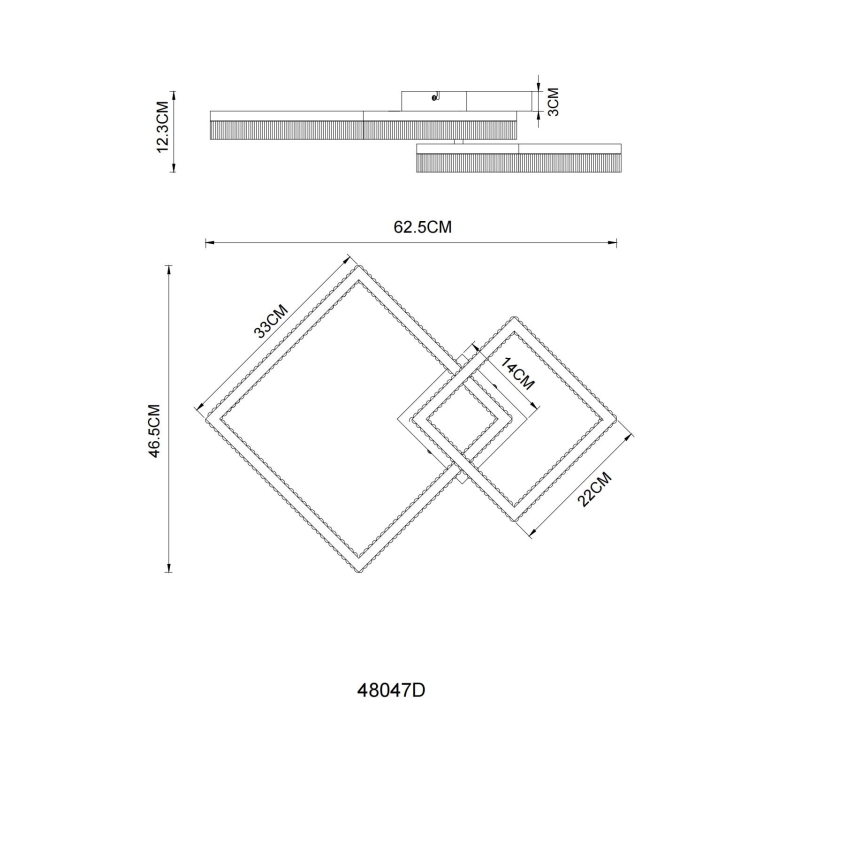Globo - LED stropné svietidlo LED/24W/230V 3000K 46,5x62,5 cm