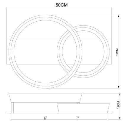 Globo - LED stropné svietidlo LED/24W/230V 3000K 50x35 cm