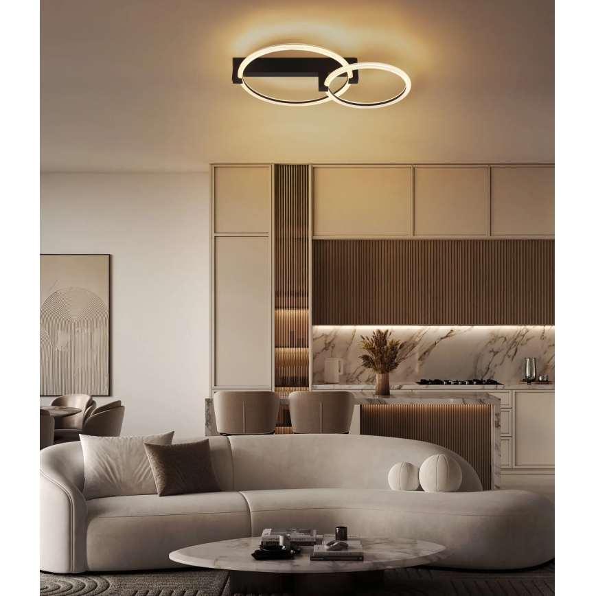 Globo - LED Stropné svietidlo LED/24W/230V 3000K 58x38 cm čierna