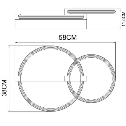 Globo - LED Stropné svietidlo LED/24W/230V 3000K 58x38 cm čierna