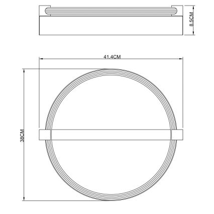 Globo - LED stropné svietidlo LED/15W/230V 3000K 41,5x38 cm čierna