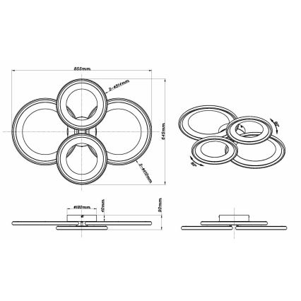 Globo - LED Stropné svietidlo LED/50W/230V 3000K 64,5x85,5 cm