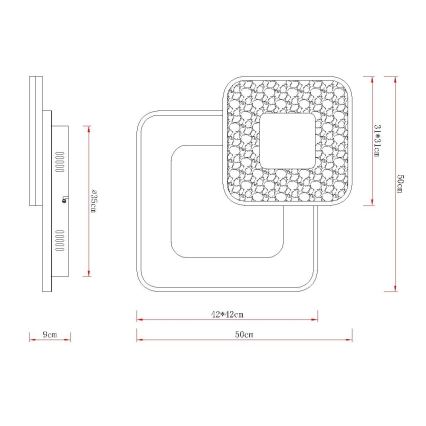 Globo - LED Stmievateľné stropné svietidlo LED/48W/230V 2700-6000K 50x50 cm + diaľkové ovládanie