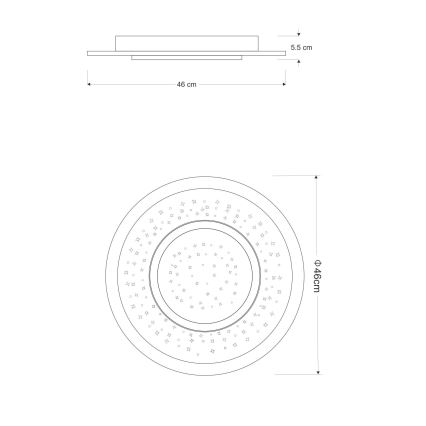 Globo - LED Stmievateľné stropné svietidlo LED/44W/230V 2700-6000K + diaľkové ovládanie