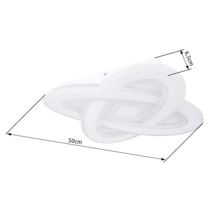 Globo - LED Stmievaťelné stropné svietidlo LED/36W/230V 3000-6000K pr. 50 cm biela + diaľkové ovládanie