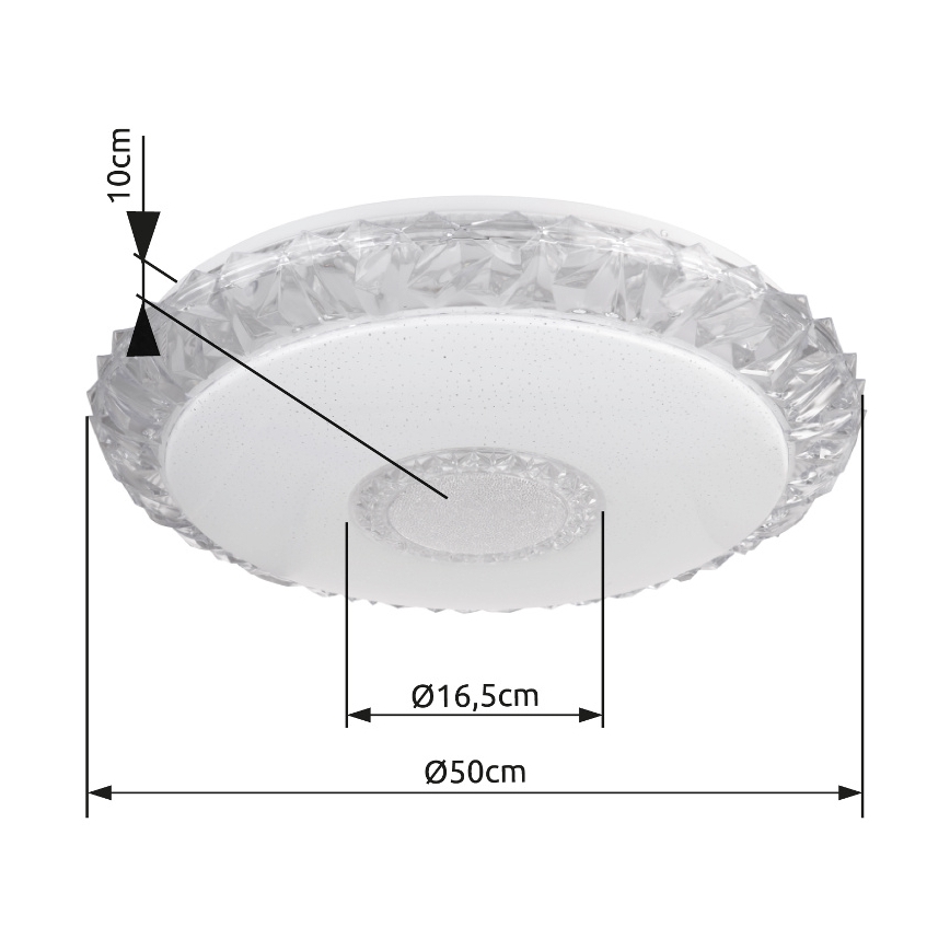 Globo - LED Stmievateľné stropné svietidlo LED/40W/230V 2700-6500K pr. 50 cm Wi-Fi Tuya + diaľkové ovládanie