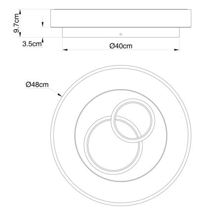 Globo - LED Stmievateľné stropné svietidlo LED/50W/230V 3000-6000K + diaľkové ovládanie