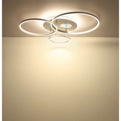 Globo - LED stmievateľné stropné svietidlo LED/54W/230V 2700-6500K 90x70 cm strieborné + diaľkové ovládanie