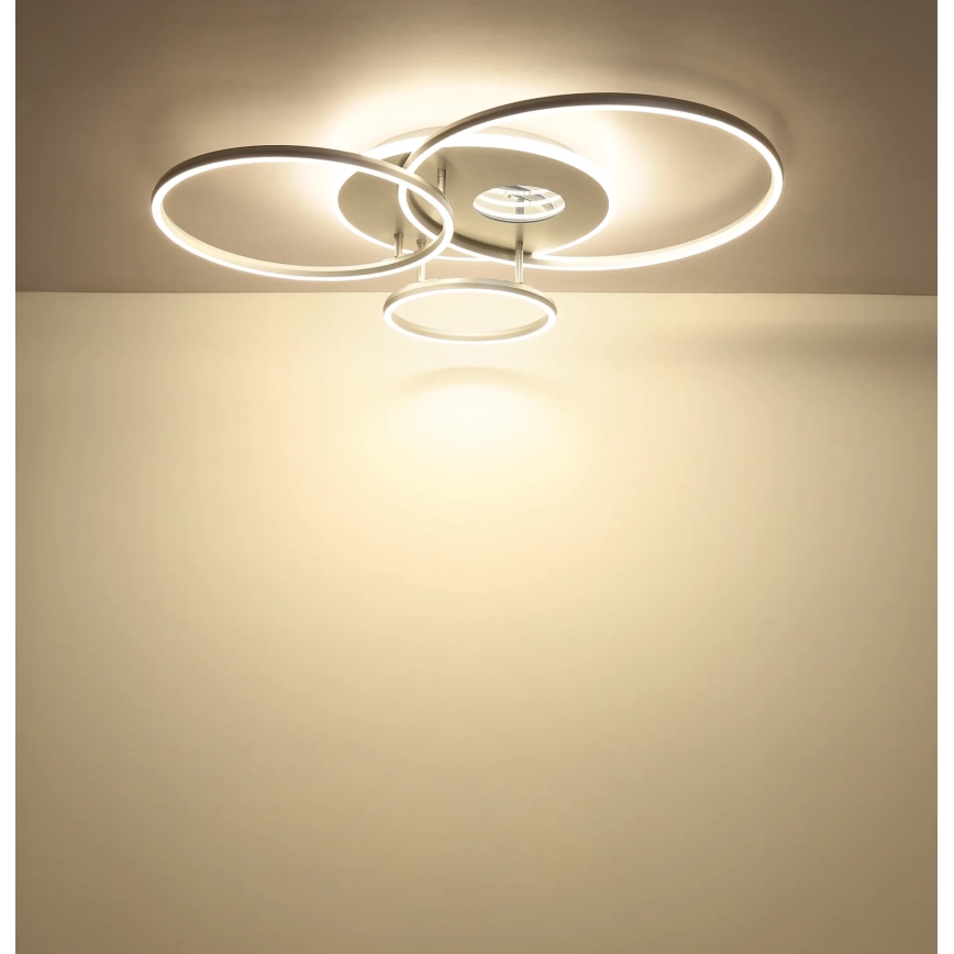 Globo - LED stmievateľné stropné svietidlo LED/54W/230V 2700-6500K 90x70 cm strieborné + diaľkové ovládanie