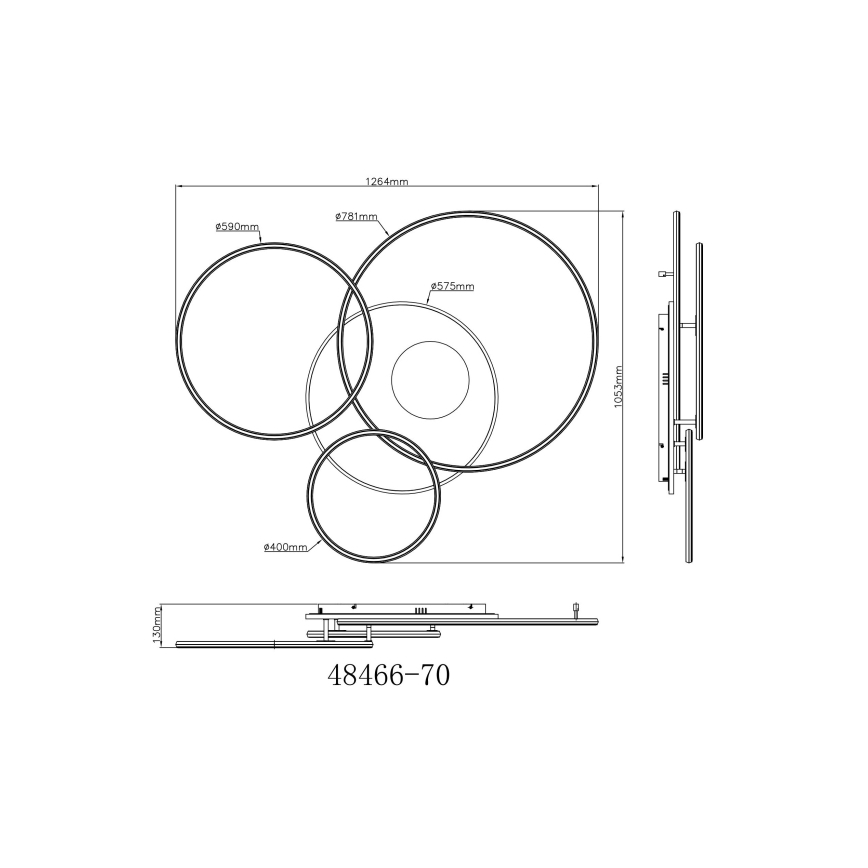 Globo - LED stmievateľné stropné svietidlo LED/70W/230V 2700-6500K zlatá + diaľkové ovládanie